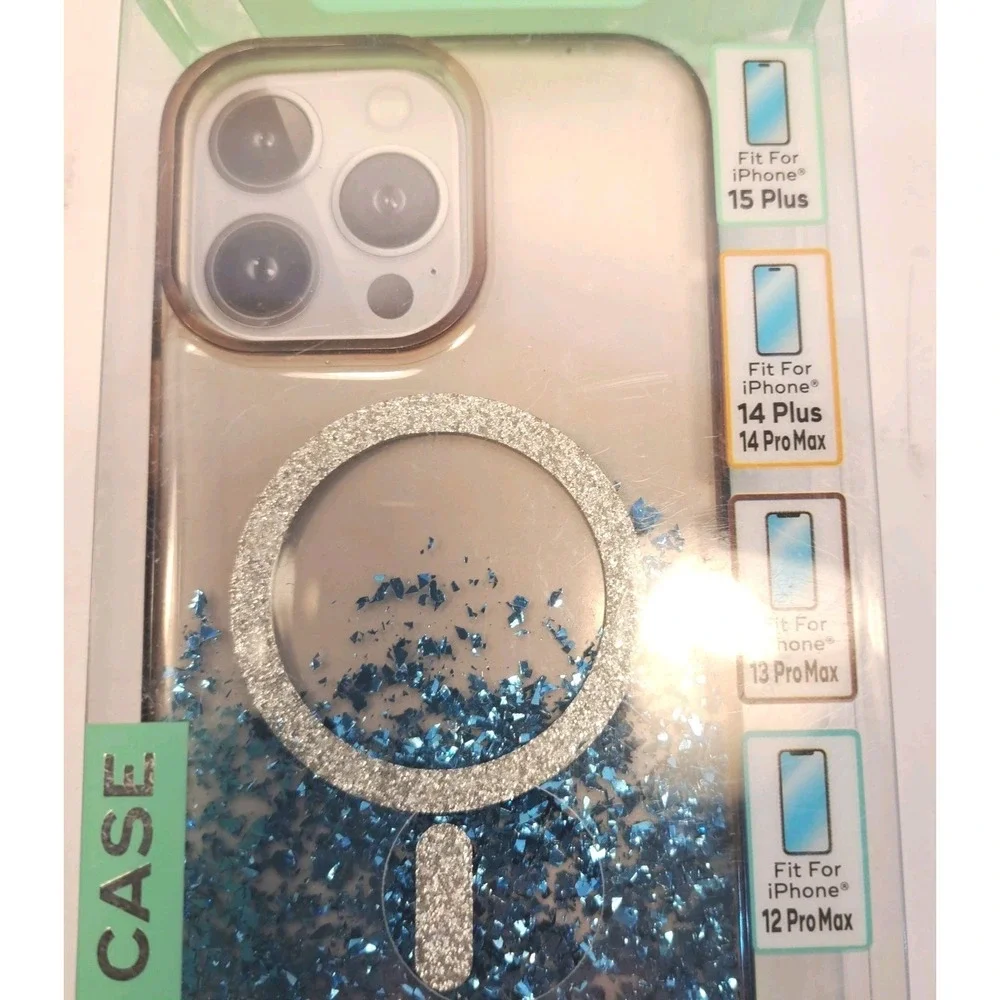 Phone Case and Scrern Protector Set Glitter Ombre Phone Case For iPhones 13-15